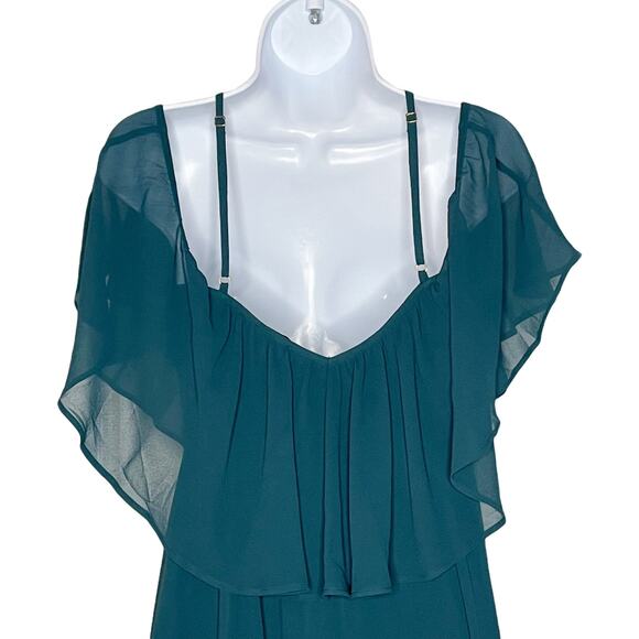 Show Me Your MuMu Rebecca Ruffle Dress Medium Deep Jade NWOT - Picture 13 of 13